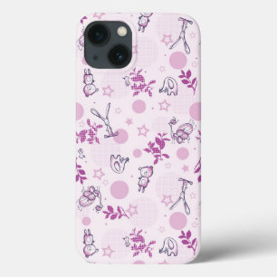 pattern displaying vintage baby animals iPhone 13 case