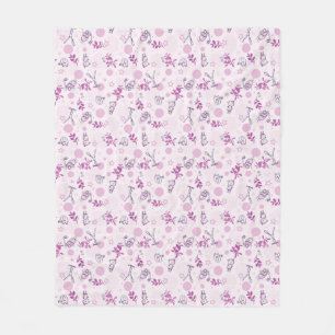 pattern displaying vintage baby animals fleece blanket