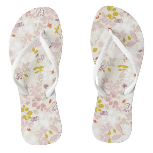 pattern displaying whimsical animals jandals