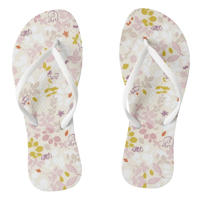 pattern displaying whimsical animals jandals (Footbed)