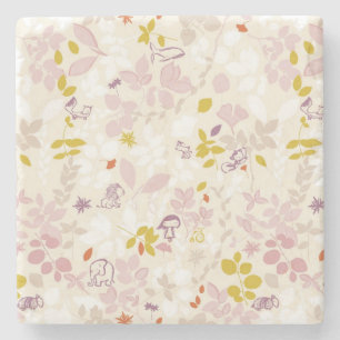 pattern displaying whimsical animals stone coaster