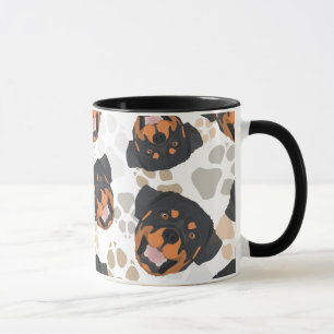 Pattern Dog Paws Rottweiler Mug