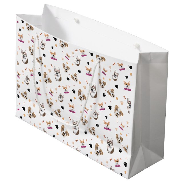 Pattern Dog V1 Large Gift Bag (Front Angled)