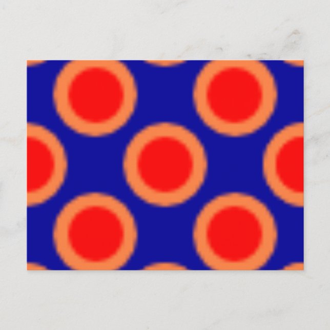 Pattern Dot  Red, Blue, Orange Postcard (Front)