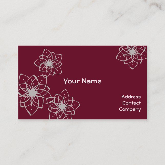 [Pattern Dyed Flower] Flowers drawn by Japanese br Business Card (Front)