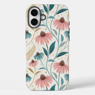 Pattern Echineceas Glitter iPhone 16 Plus Case