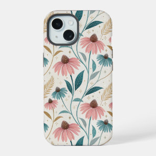 Pattern Echineceas Glitter iPhone 15 Case