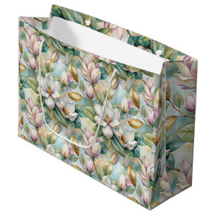 Pattern Elegant Magnolia Flowers Large Gift Bag