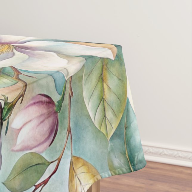 Pattern Elegant Magnolia Flowers Tablecloth (In Situ)