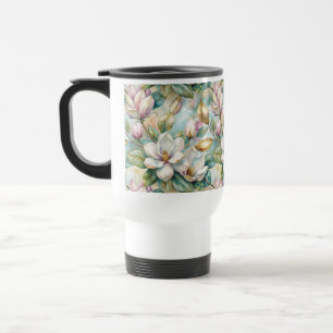 Pattern Elegant Magnolia Flowers Travel Mug
