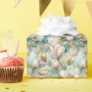 Pattern Elegant Magnolia Flowers Wrapping Paper