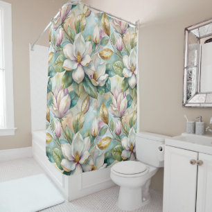 Pattern Elegant Magnolias Shower Curtain
