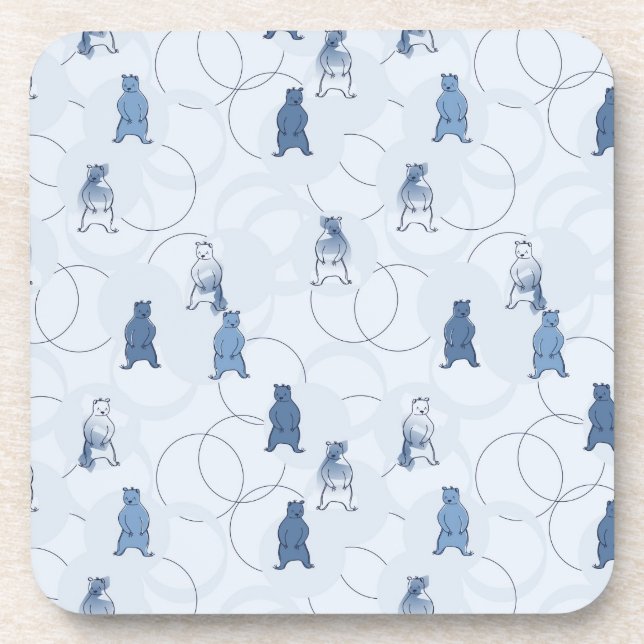 pattern featuring a grizzly bear coaster (Front)
