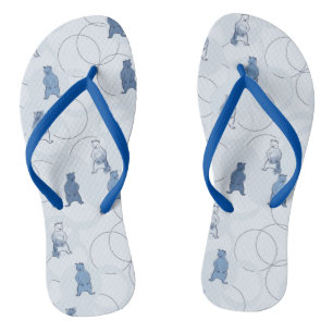 pattern featuring a grizzly bear jandals