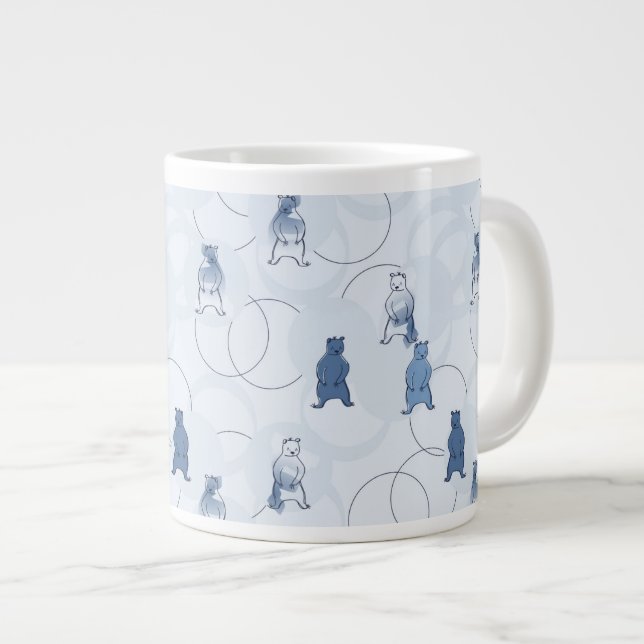 pattern featuring a grizzly bear large coffee mug (Front Right)