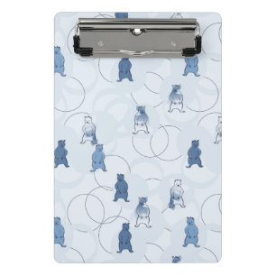 pattern featuring a grizzly bear mini clipboard