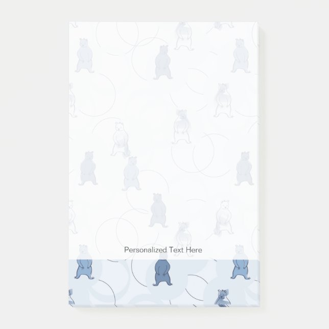pattern featuring a grizzly bear post-it notes (Front)