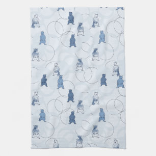 pattern featuring a grizzly bear tea towel