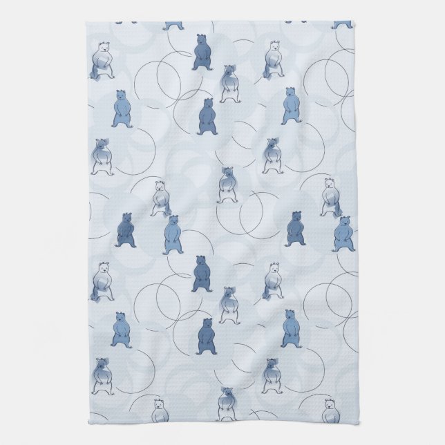 pattern featuring a grizzly bear tea towel (Vertical)