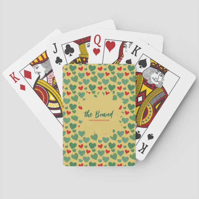 Pattern Filled Hearts Playing Cards (Back)