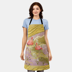 pattern flamingo Doormat Apron