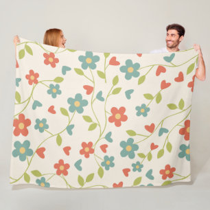Pattern Floral Fleece Blanket