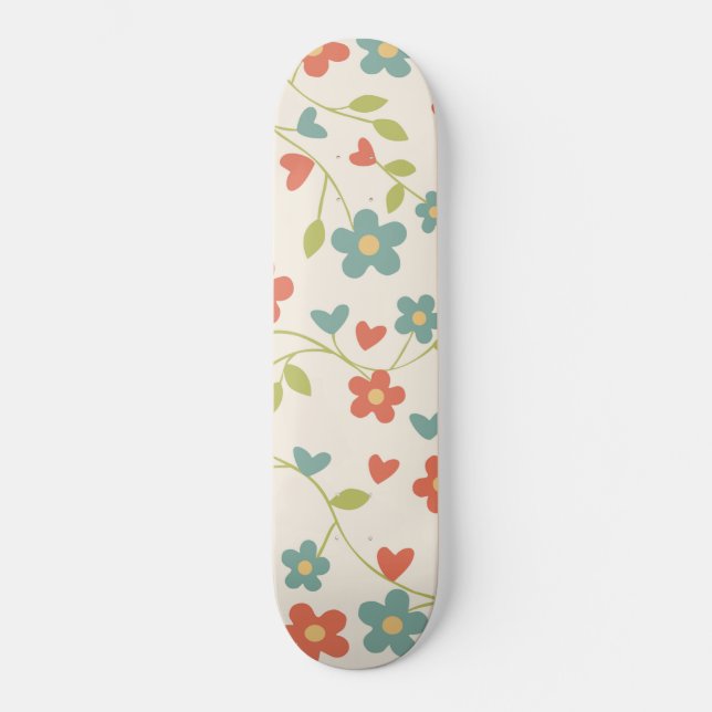 Pattern Floral Skateboard (Front)