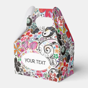 Pattern - flower power peace + your text favour box