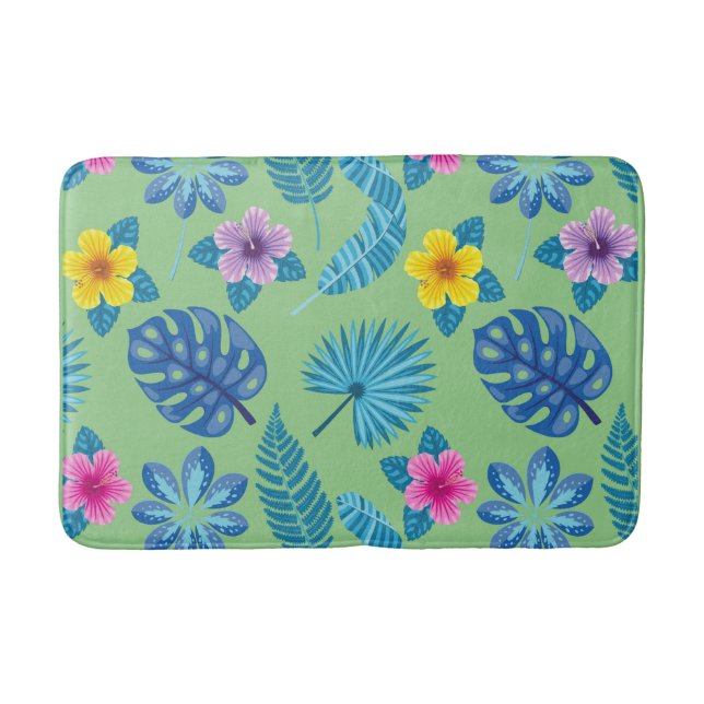 Pattern Flowers Colourful Cute Shining  Bath Mat (Front)