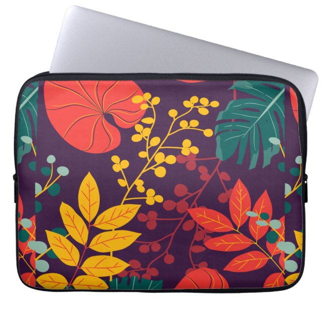 pattern flowers colourful shiny    laptop sleeve (Front)