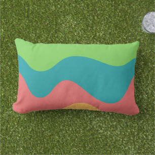 Pattern for outdoor abstract colourful summer time lumbar cushion