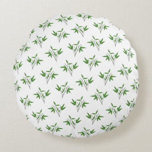 Pattern from bamboo twigs round cushion