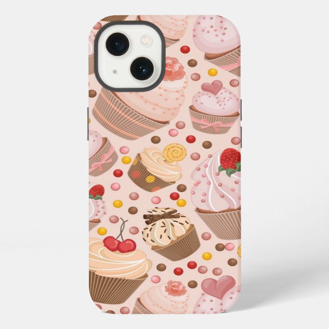 Pattern from celebratory cupcakes iPhone case (Back)