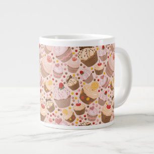 Pattern from celebratory cupcakes large coffee mug