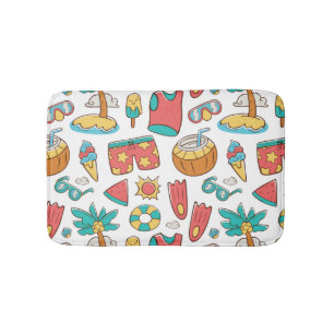 pattern funny summer beach vacation bath mat