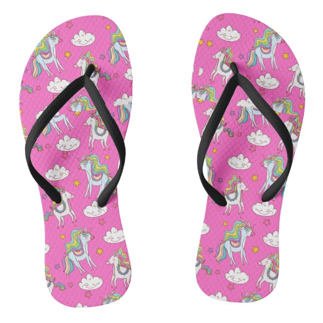 Pattern Funny Unicorn Cute   Jandals (Footbed)