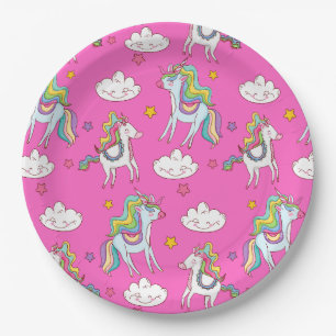 Pattern Funny Unicorn Cute        Paper Plate