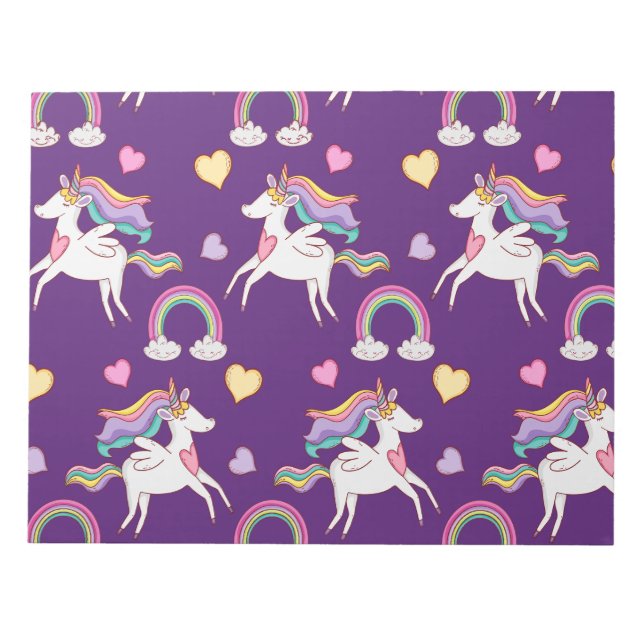 Pattern Funny Unicorn Magic Horse Cute     Notepad (Front)