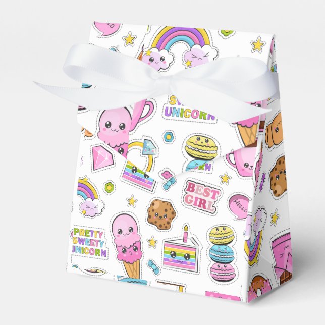 Pattern Funny Unicorn Magic Rainbow Cute     Favour Box (Front Side)