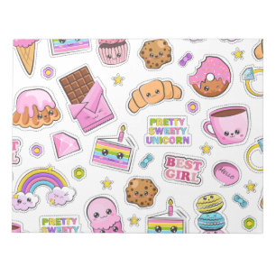 Pattern Funny Unicorn Magic Rainbow Cute Notepad