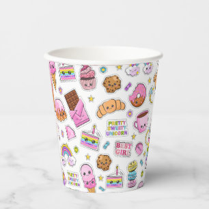 Pattern Funny Unicorn Magic Rainbow Cute     Paper Cups