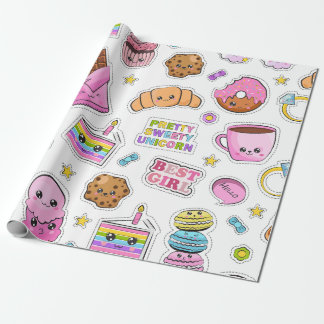 Pattern Funny Unicorn Magic Rainbow Cute Wrapping Paper