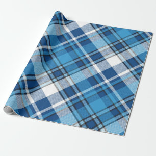 Pattern Geometric Vintage Trendy Blue Wrapping Paper