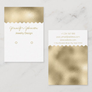 Pattern Gold Foil Earring Holder Display Card