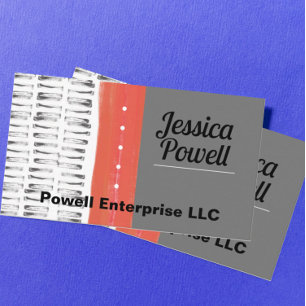 pattern grey white and orange modern chic artistic business card
