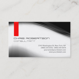 Pattern Grey White Red Attractive Business Card