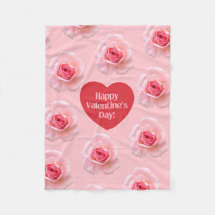 Pattern Happy Valentine`s Day 2024 Background Fleece Blanket