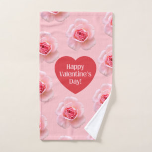 Pattern Happy Valentine`s Day 2024 Background      Hand Towel