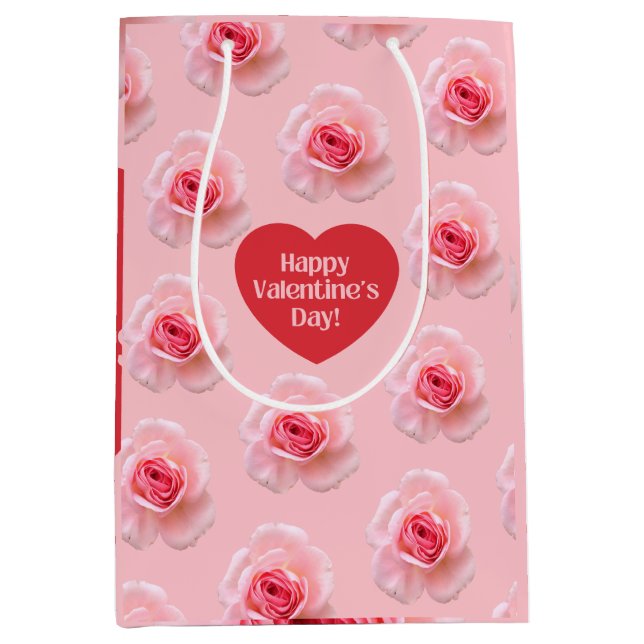 Pattern Happy Valentine`s Day 2024 Background     Medium Gift Bag (Front)