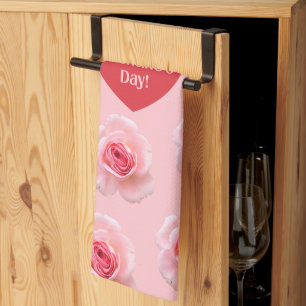 Pattern Happy Valentine`s Day 2024 Background    Tea Towel